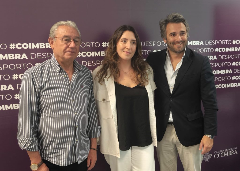 Mário Fernandes, Débora Amorim e Carlos Lopes na apresentação do TAV