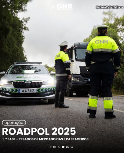 GNR realiza operação “RoadPol – Veículos pesados de mercadorias e passageiros”
