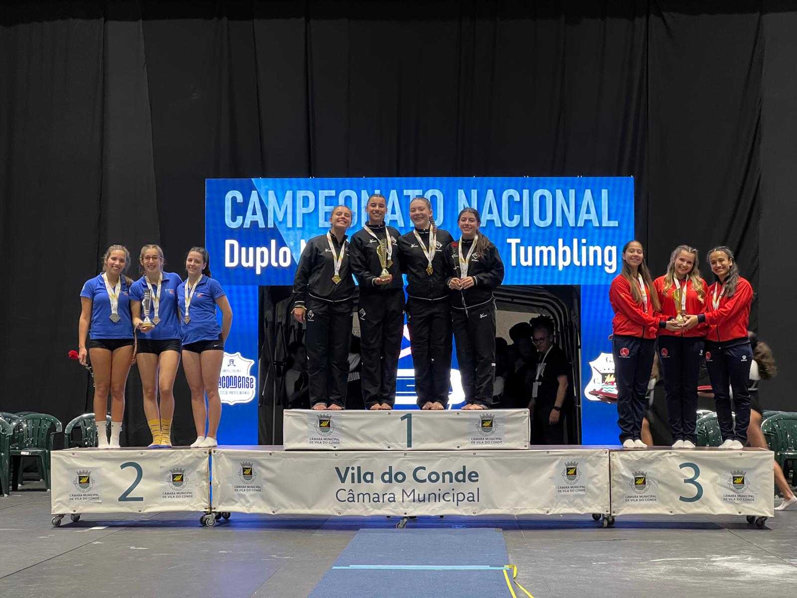 Trampolins da Associação Académica de Coimbra e Albigym com Vários Pódios no Campeonato Nacional de DMT e TUM @Associação de Ginástica do Centro