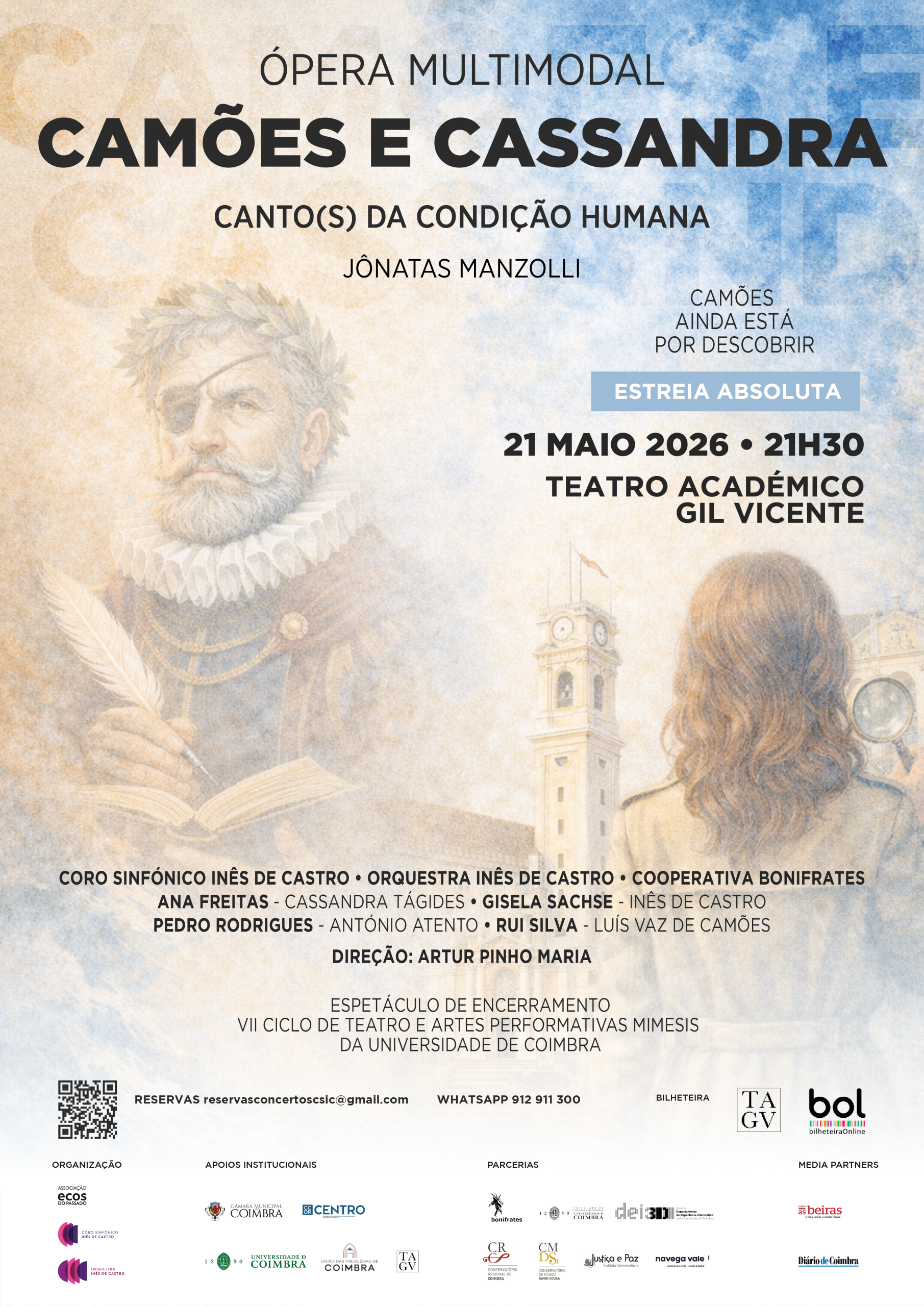 Teatro Académico de Gil Vicente recebe estreia absoluta de Camões e Cassandra: Canto(s) da Condição Humana @Coro Sinfónico Inês de Castro