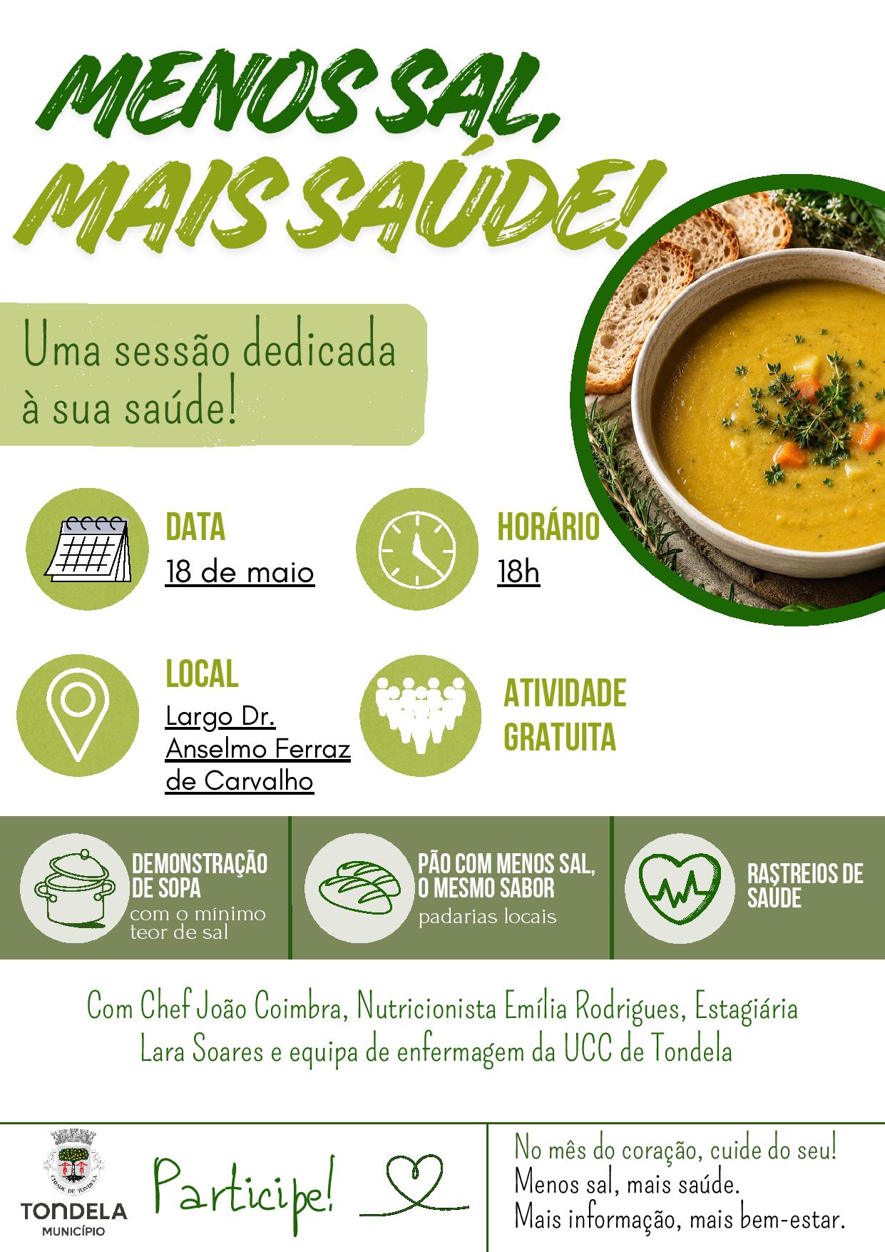 Tondela promove sessão de sensibilização para o uso de sal na comida @CM Tondela