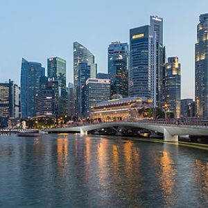 Skyline_of_the_Central_Business_District_of_Singapore_with_Esplanade_Bridge_in_the_evening
